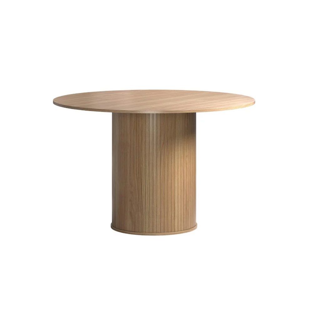 Ronin Round Oak-Look Dining Table - Karrari