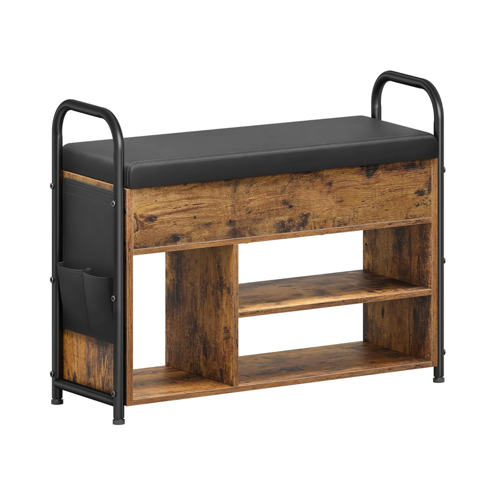 PU Shoe Storage Bench with Seat & Handles - Karrari
