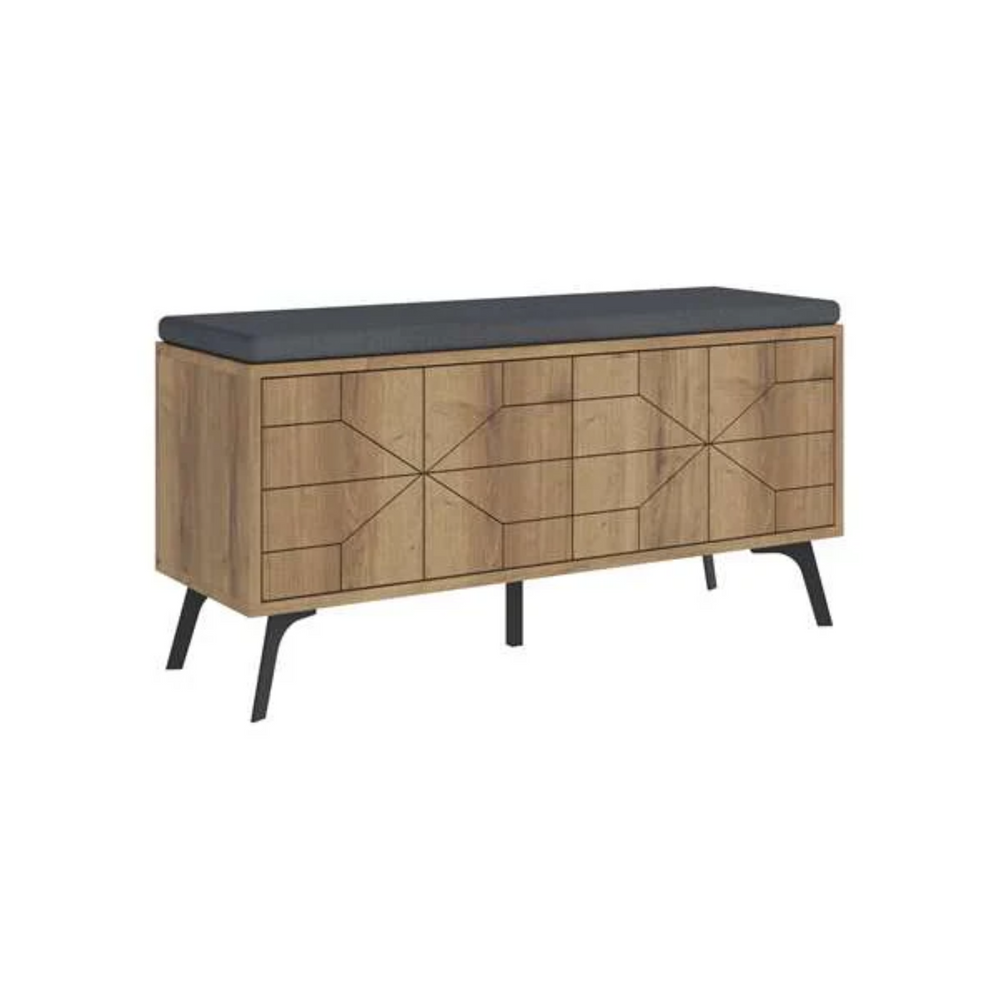Wood & Metal Shoe Storage Bench - Karrari