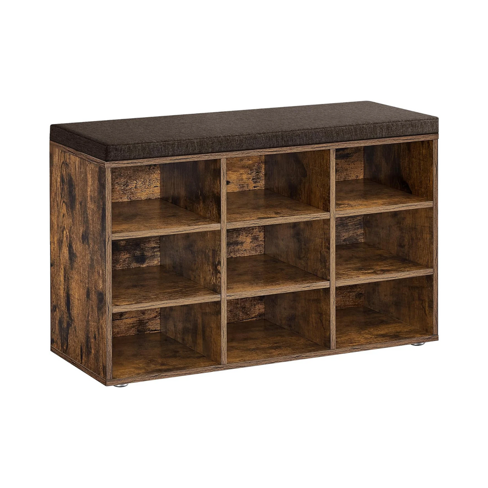 Shoe Storage Bench with Cushion – 9 Compartments - Karrari