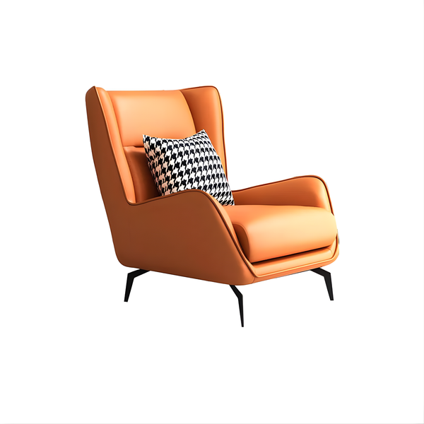 The Forge & Hide Wingback Lounge Chair - Orange - Karrari