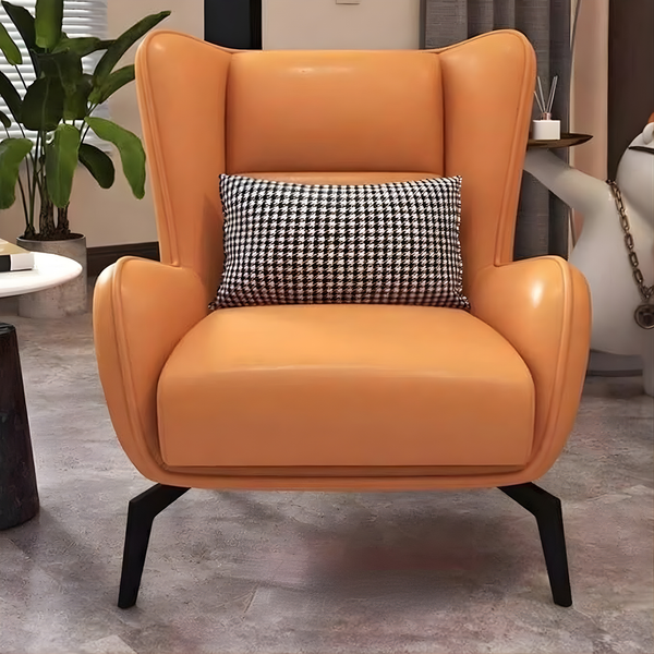 The Forge & Hide Wingback Lounge Chair - Orange - Karrari
