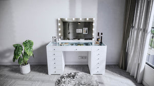 Vanity Table - LED Mirror, Bluetooth Speakers & Storage Drawers - Karrari