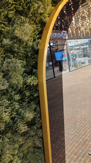 Tall Arched Full-Length Gold Metal Wall Mirror - Karrari