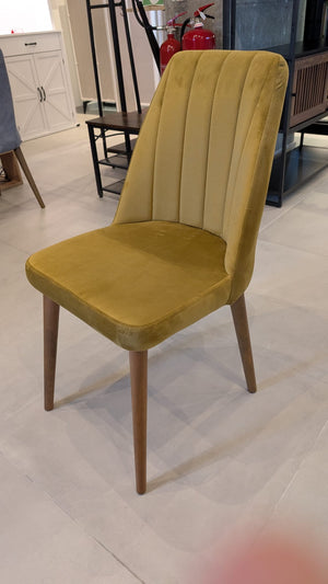 Sude Mustard Velvet Chair - Karrari