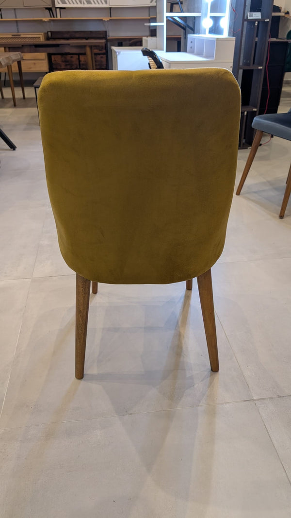 Sude Mustard Velvet Chair - Karrari