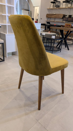 Sude Mustard Velvet Chair - Karrari