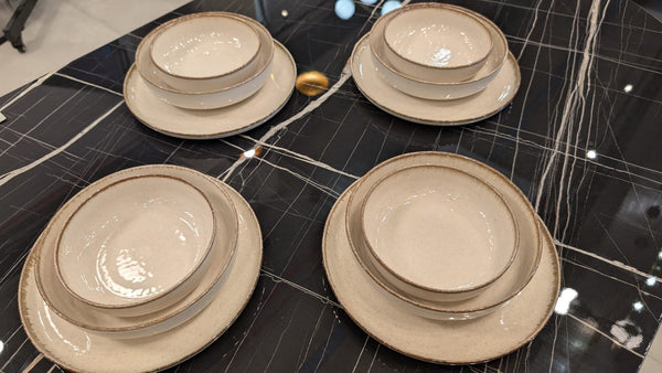 Loods Cream 12-Piece Porcelain Dinner Set - Karrari