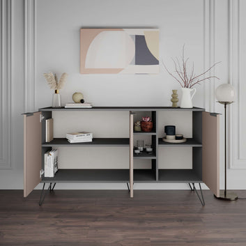 Clara Console, Antracite - Light Mocha