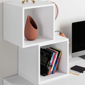 Stylish Desk with Bookshelf Storage - Karrari