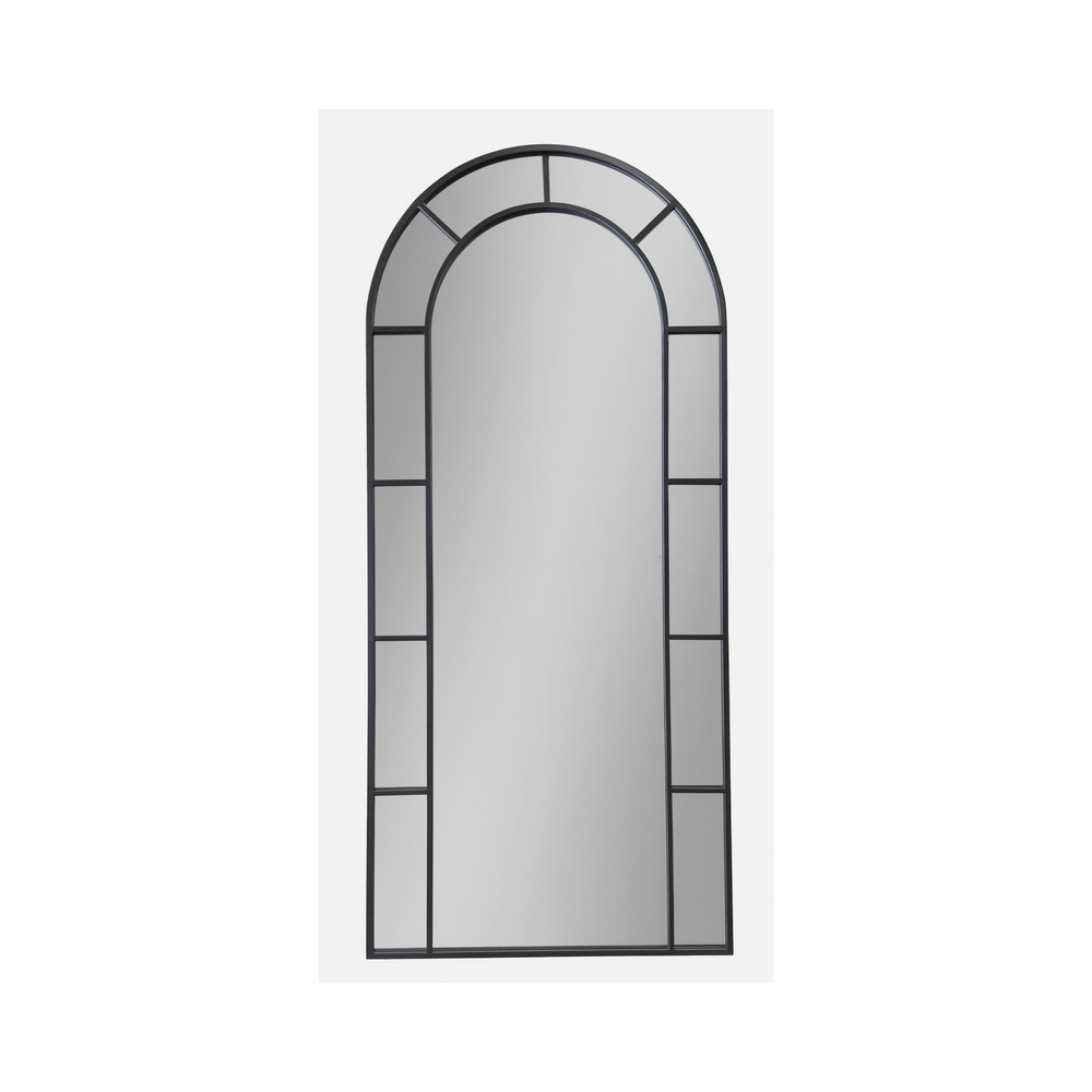 Tall Arch Black Metal Frame Mirror - Karrari