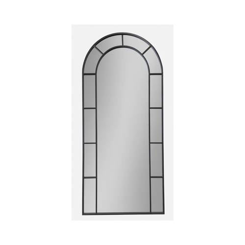 Tall Arch Black Metal Frame Mirror - Karrari