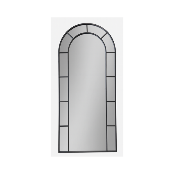 Tall Arch Black Metal Frame Mirror - Karrari