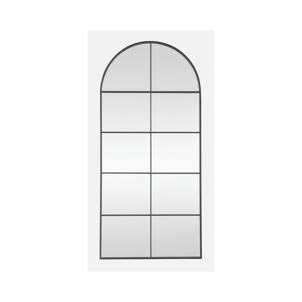 Arched Grid Mirror – Black Metal Frame - Karrari