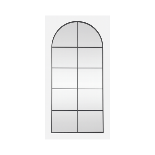 Arched Grid Mirror – Black Metal Frame - Karrari