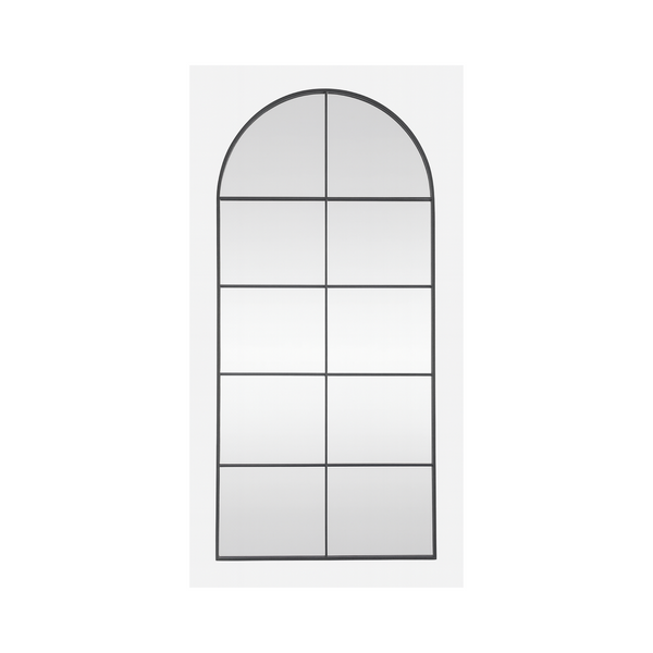 Arched Grid Mirror – Black Metal Frame - Karrari