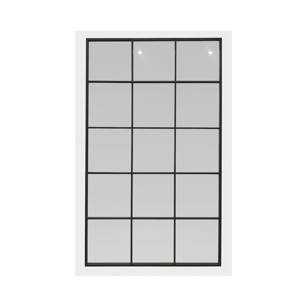 Large Black Metal Grid Mirror - Karrari