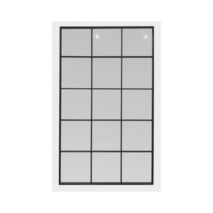 Large Black Metal Grid Mirror - Karrari