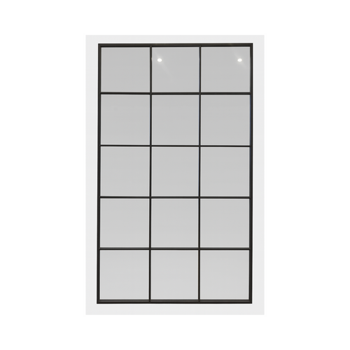 Large Black Metal Grid Mirror - Karrari