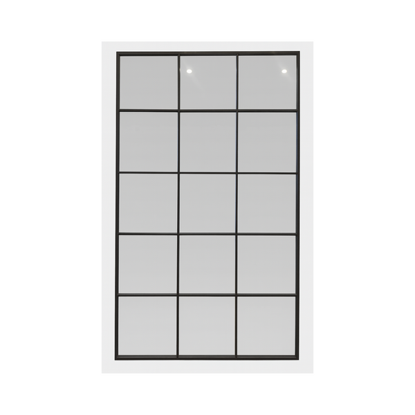 Large Black Metal Grid Mirror - Karrari