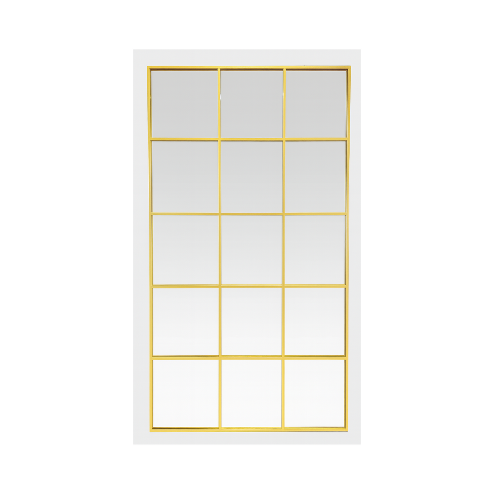 Gold Grid Mirror - Metal Frame - Karrari