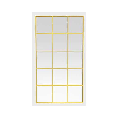 Gold Grid Mirror - Metal Frame - Karrari