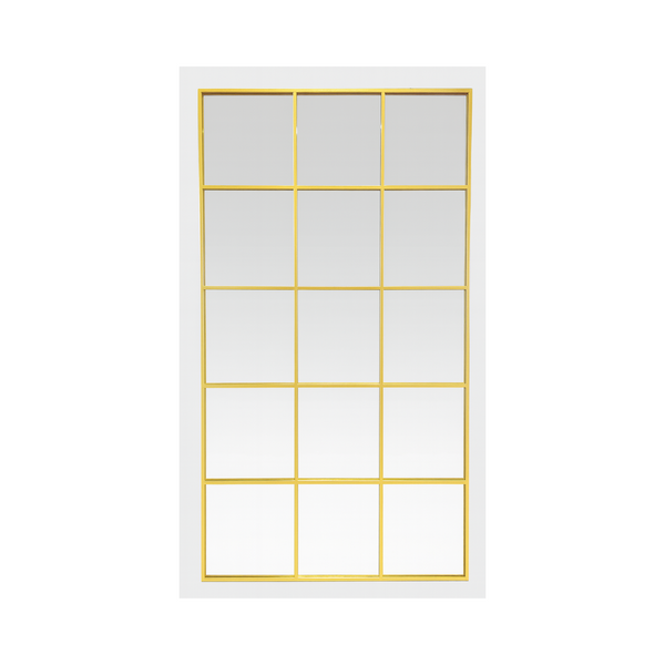 Gold Grid Mirror - Metal Frame - Karrari