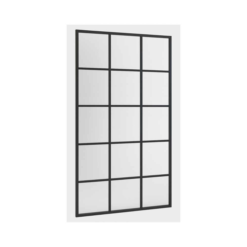 Tall Grid Mirror - Black Metal Frame - Karrari