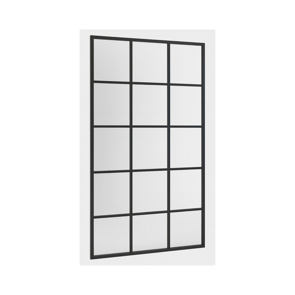Tall Grid Mirror - Black Metal Frame - Karrari