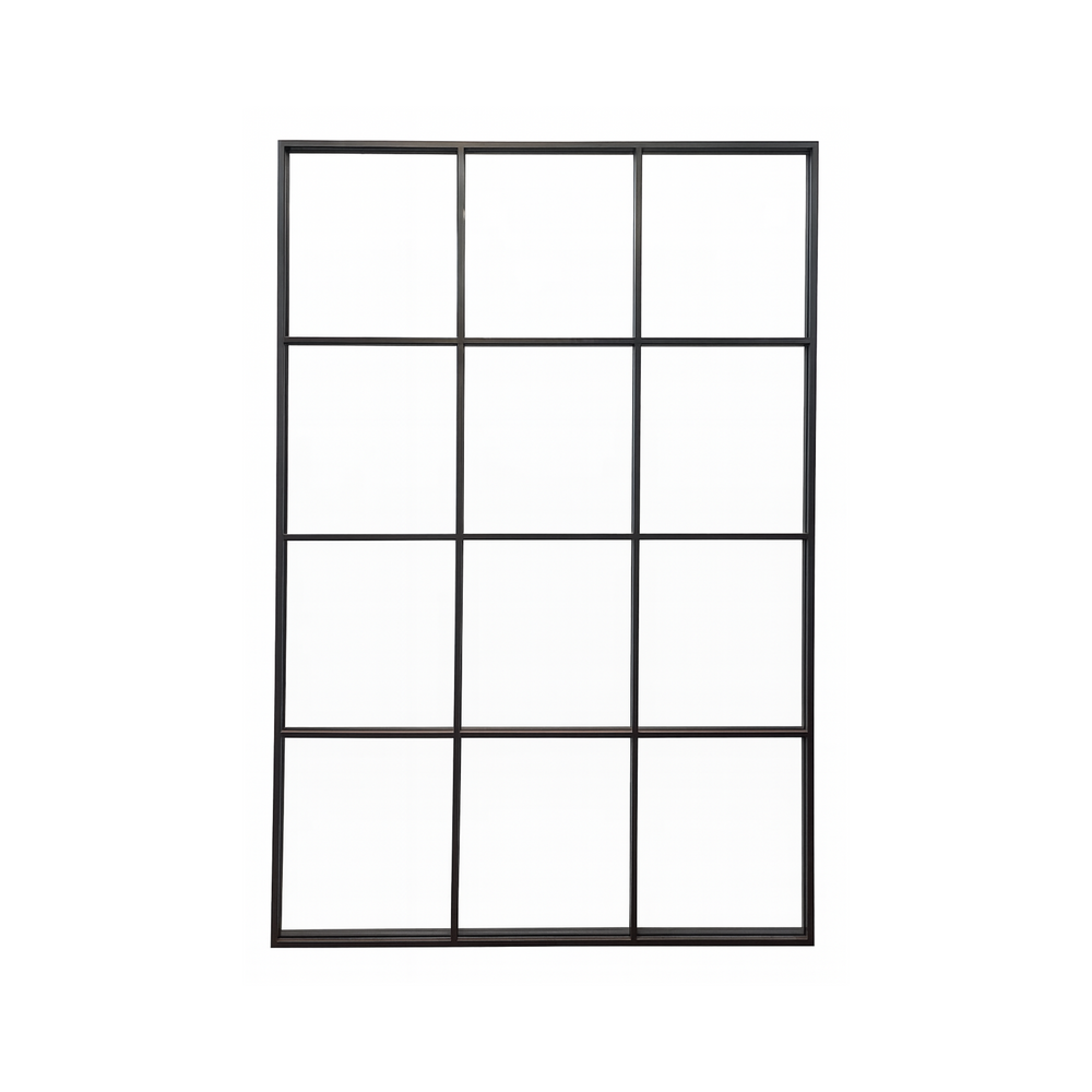 Grid-Style Black Metal Frame Mirror - Karrari