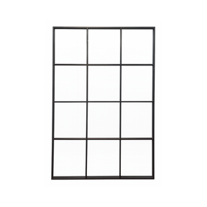 Grid-Style Black Metal Frame Mirror - Karrari