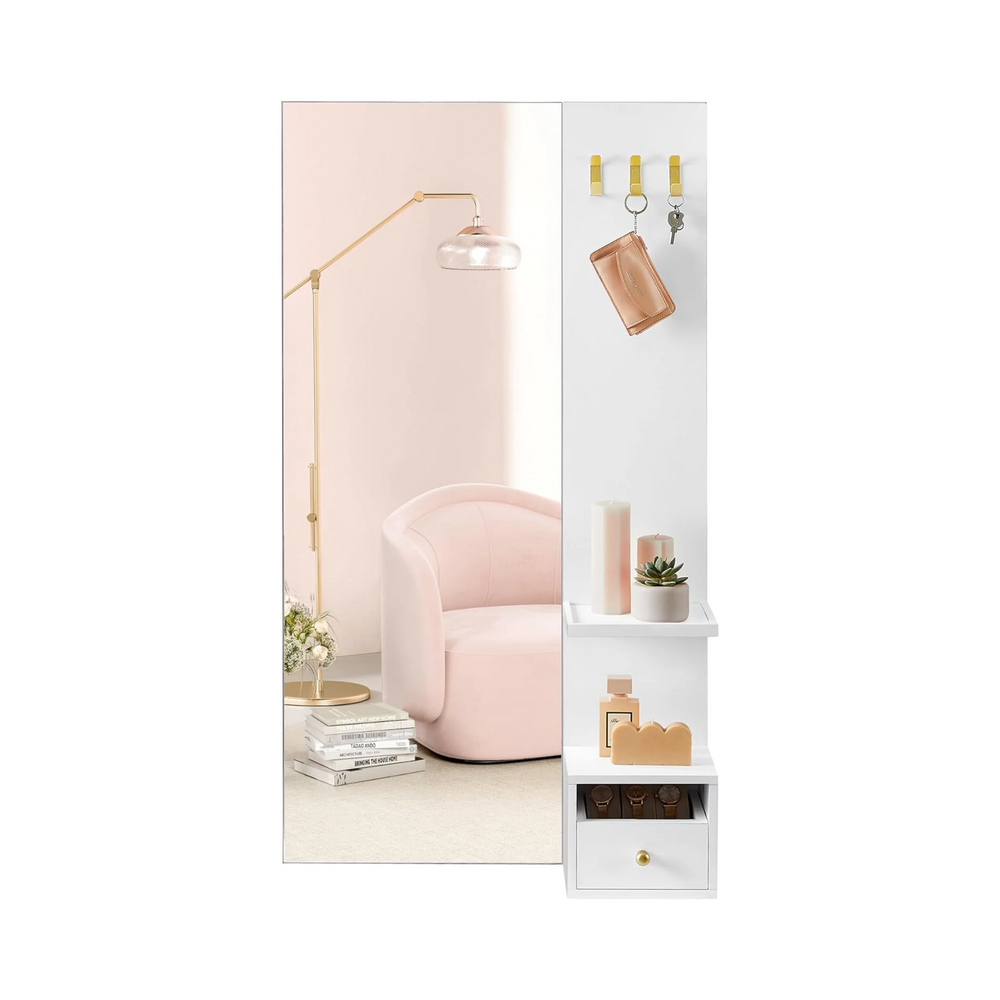 Wall Mirror with Storage & Hooks - Karrari