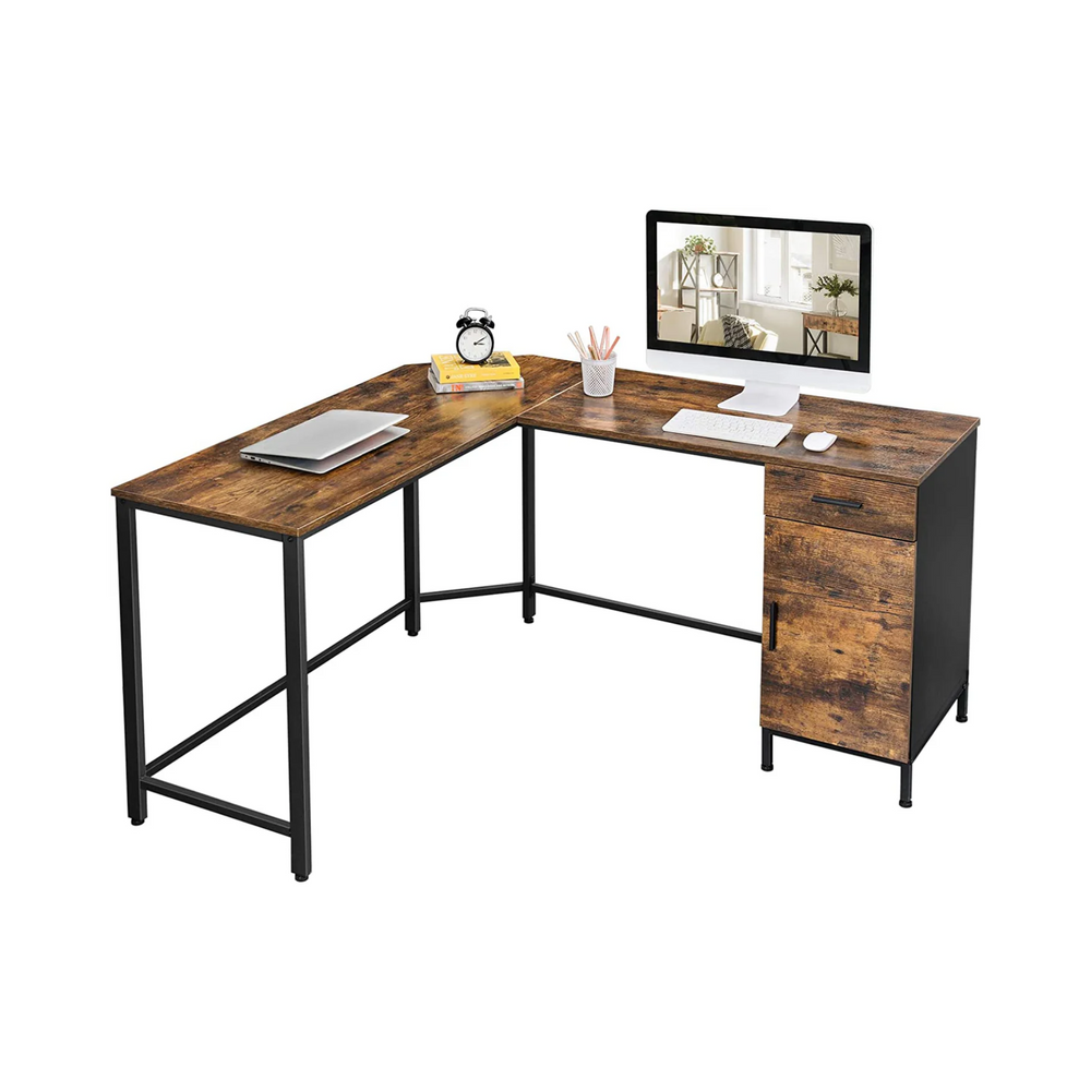 L-Shaped Corner Desk with Storage - Karrari