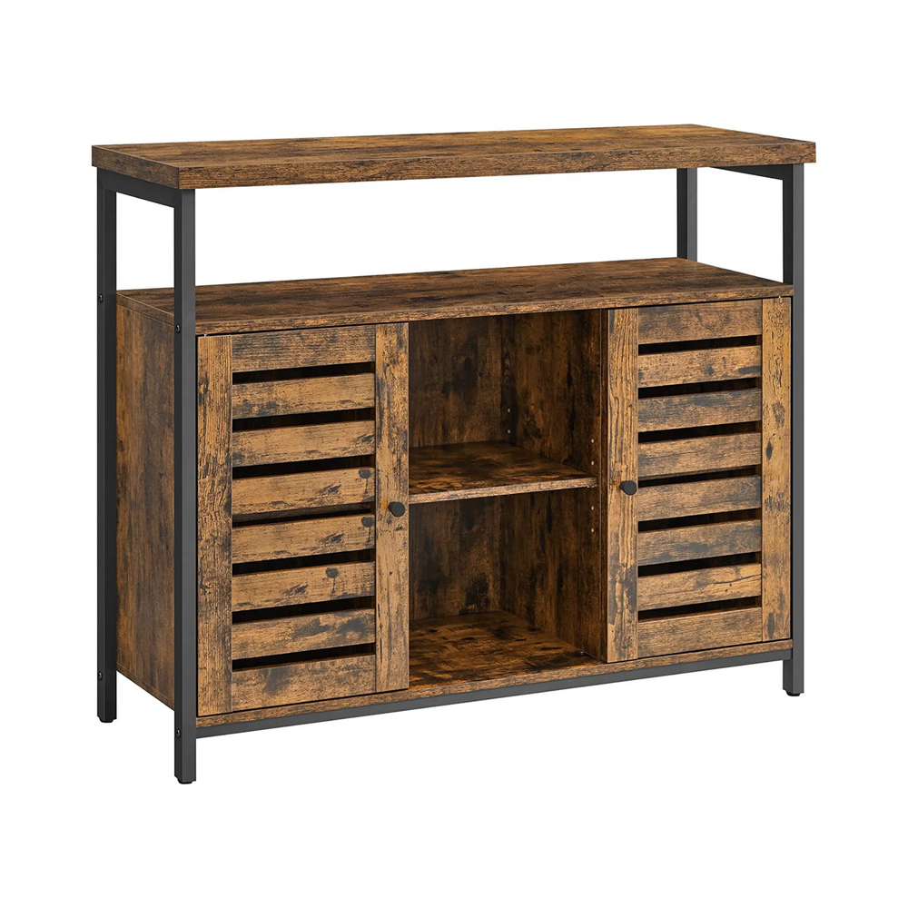 Floor Cabinet with Louvred Doors & Shelves - Karrari
