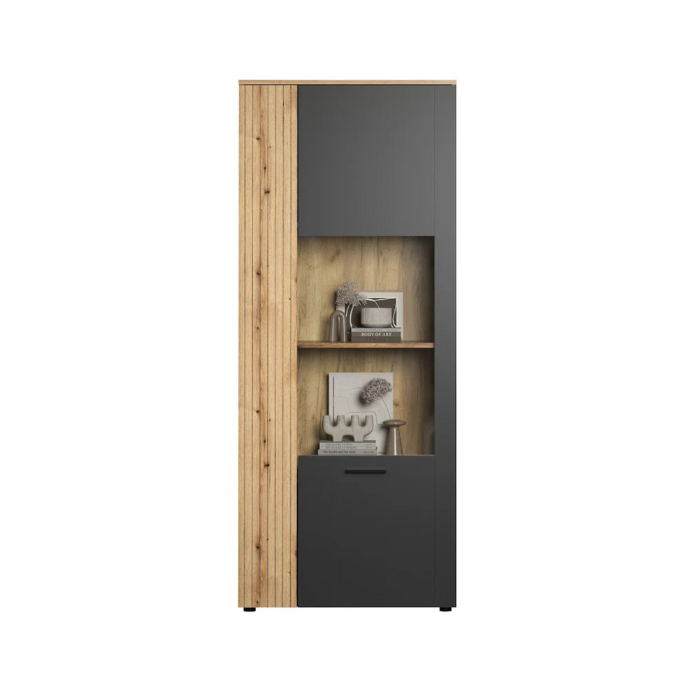 Esteban Display Cabinet – Grey & Natural Oak - Karrari