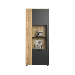 Esteban Display Cabinet – Grey & Natural Oak - Karrari