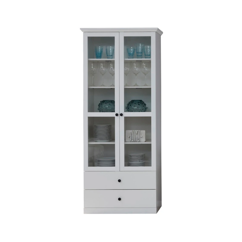 Brandson Glass Display Cabinet – Drawers & Glass Doors - Karrari