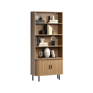 Ronin Oak Bookcase - Sliding Tambour Doors - Karrari