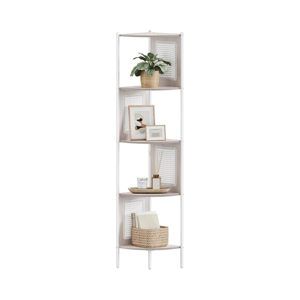 5-Tier Corner Shelf with Polyrattan Sides - Karrari