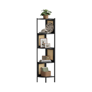 5-Tier Corner Shelf with Rattan Sides - Karrari