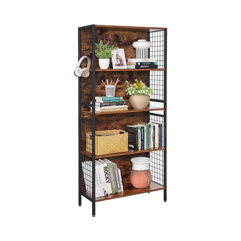 5-Tier Bookcase with Hooks - Karrari