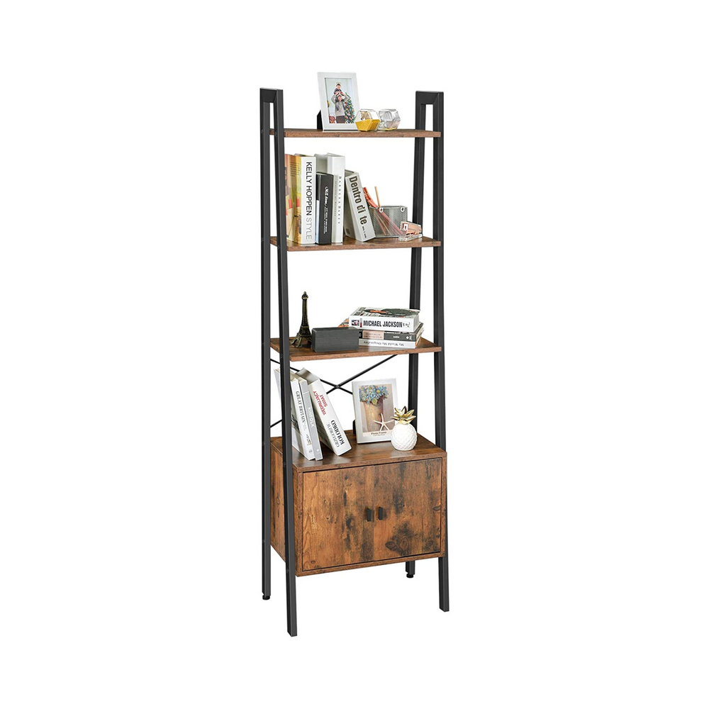 4-Tier Ladder Shelf with Cabinet - Karrari