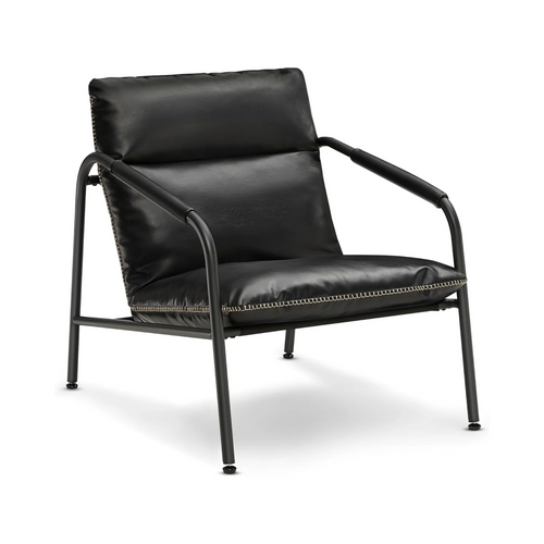 Mid-Century Armchair with Armrests - Ink Black - Karrari