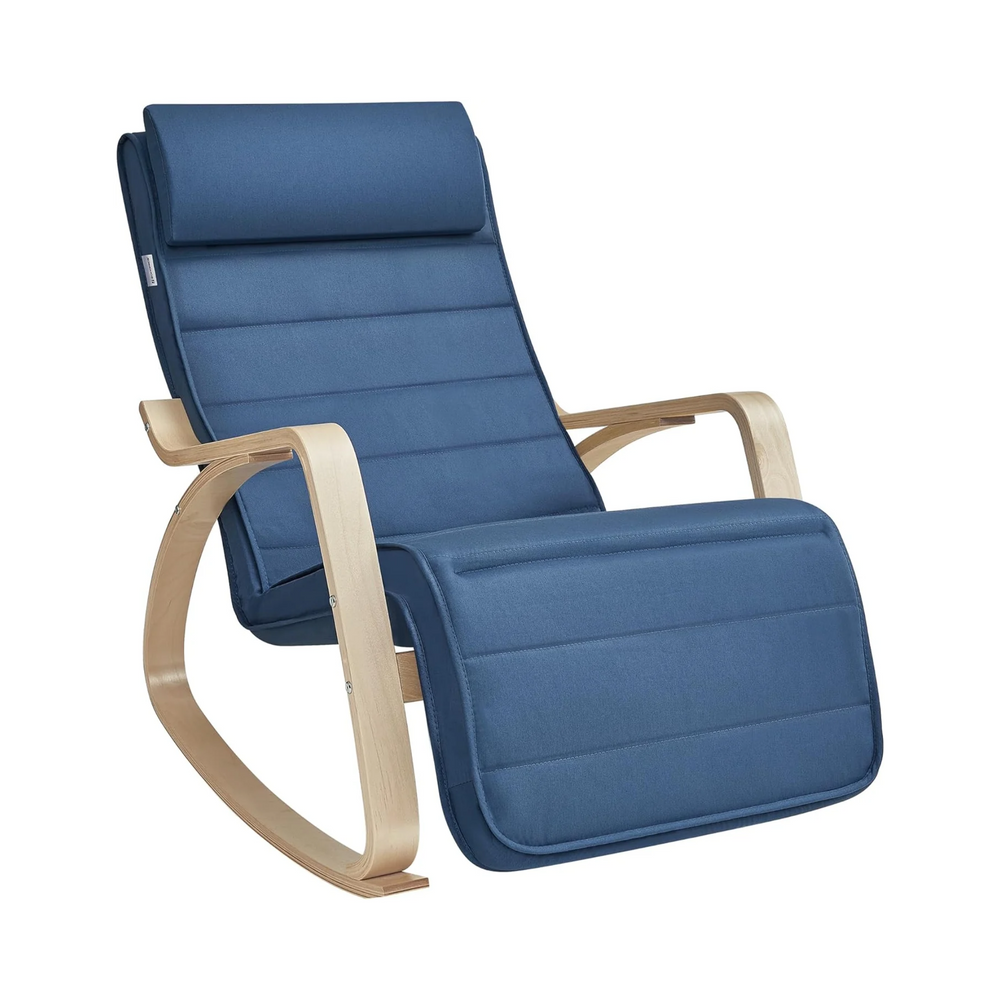 Rocking Chair with Adjustable Footrest - Midnight Blue - Karrari
