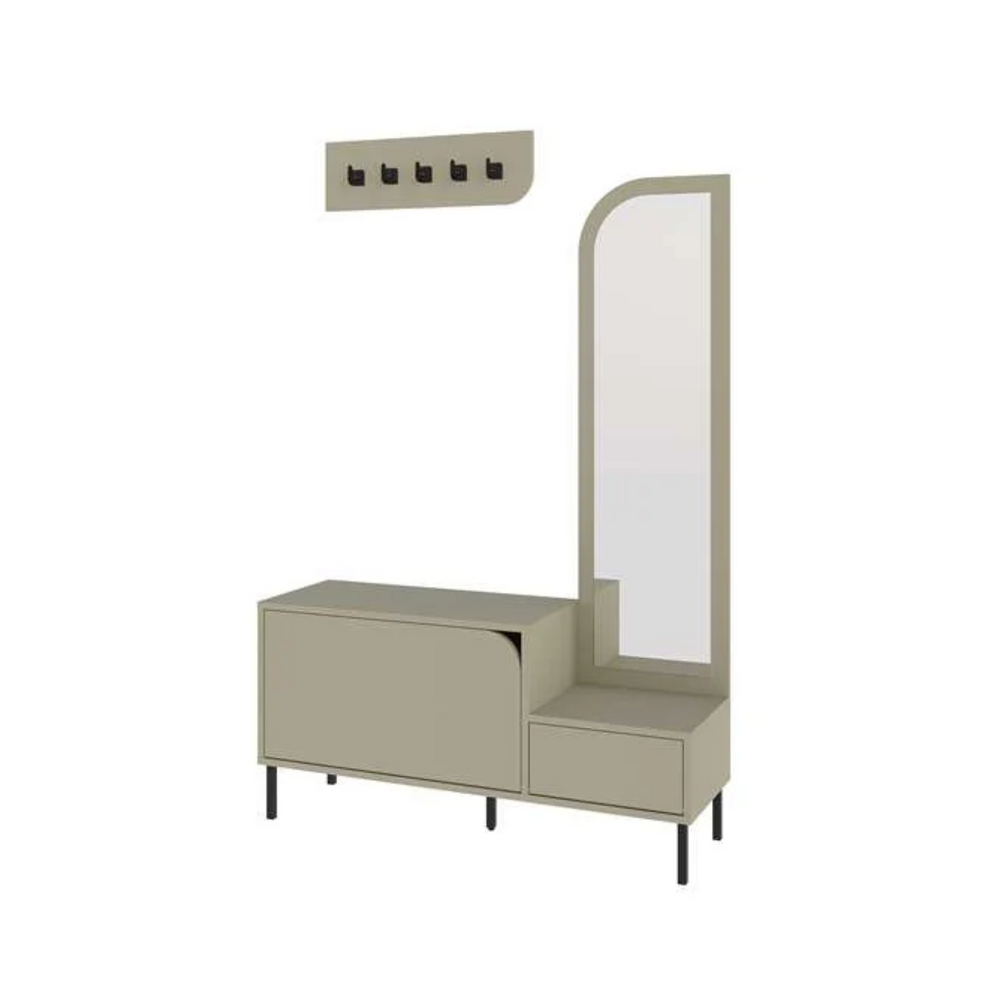 Shoe Cabinet with Coat Hanger, Mirror & Bench - Karrari