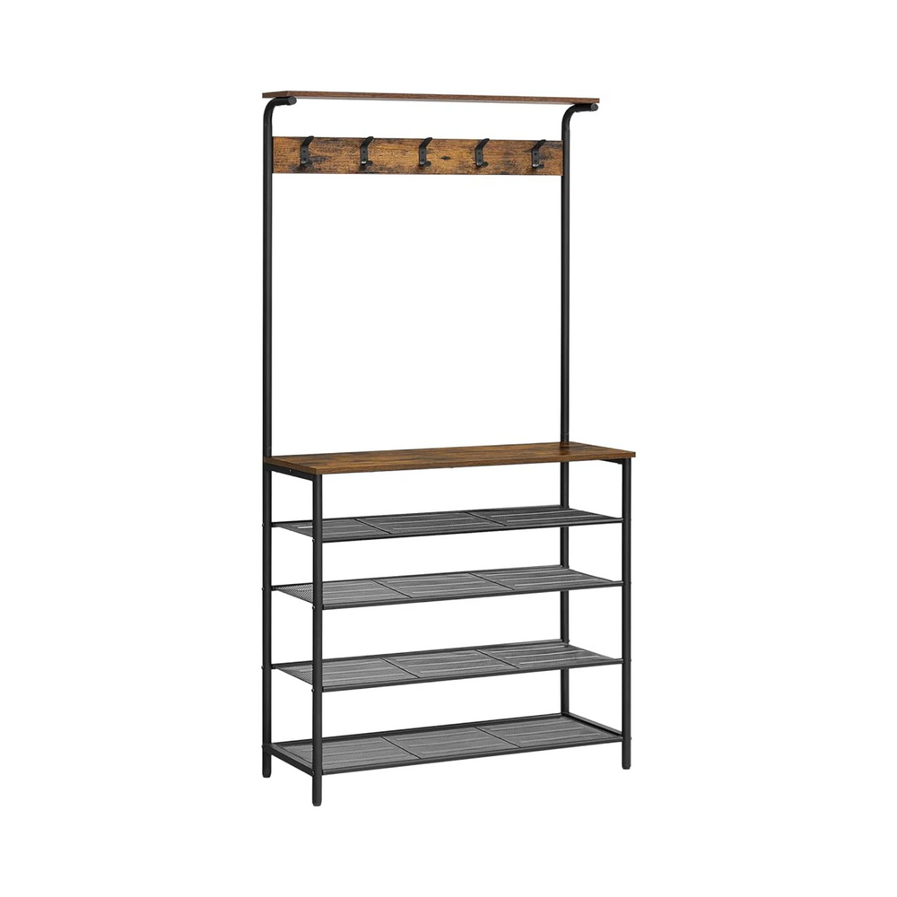 Clothes Rack with 5-Tier Shoe Storage & Hooks - Karrari