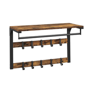 Wall Mounted Coat Rack - 10 Removable Hooks - Karrari