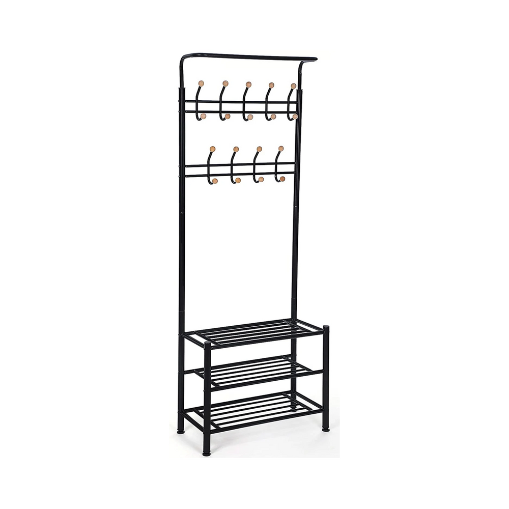Hall Tree Coat Rack & Shoe Storage - Karrari