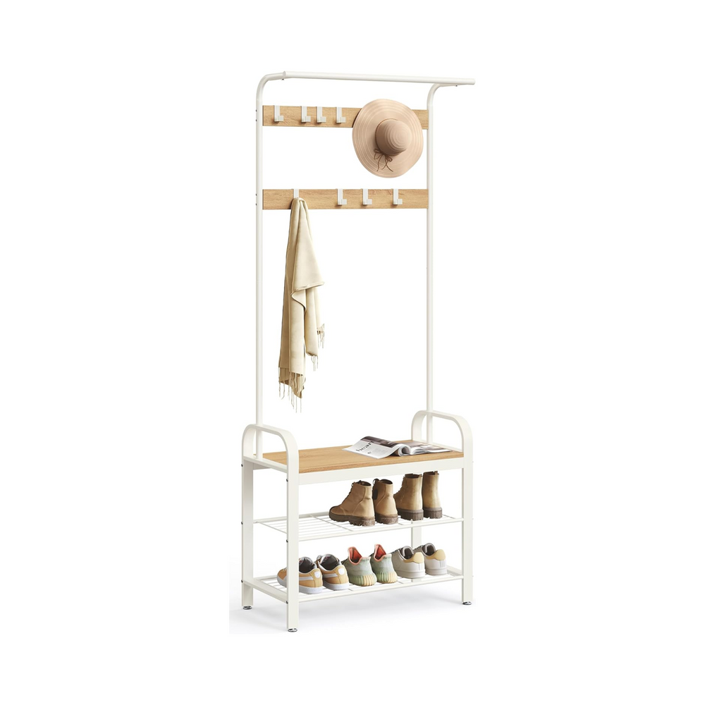 4-in-1 Coat Rack, Shoe Bench & Hooks - Karrari