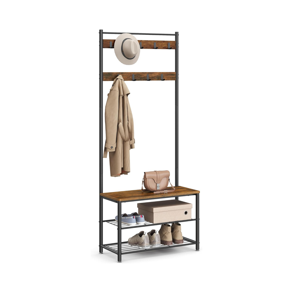 Coat Rack with Bench & Shoe Shelves - Karrari